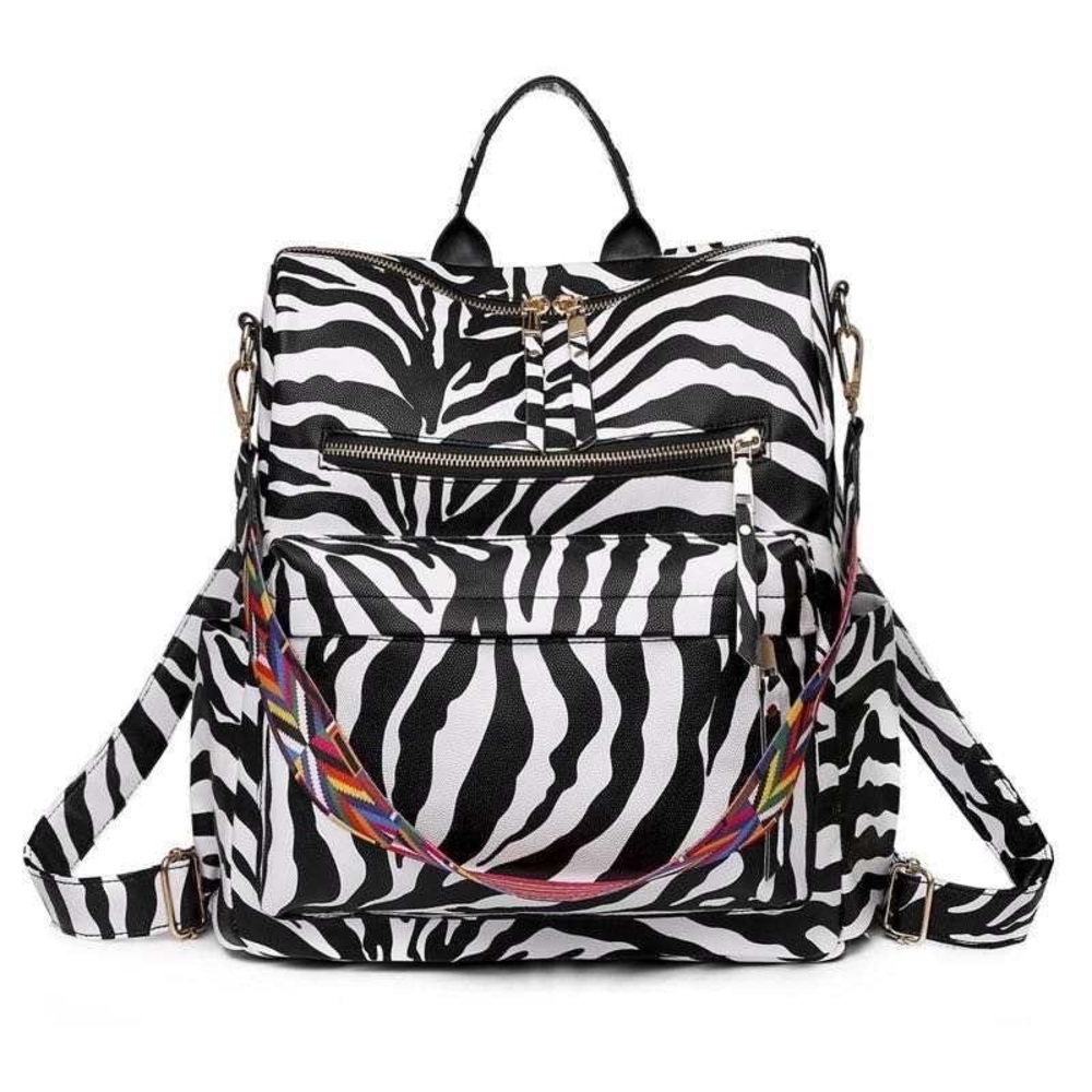 Backpack With Smaller Zebra Lines